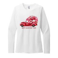 Happy Valentines Day Gnome Vintage Truck Womens CVC Long Sleeve Shirt