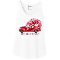 Happy Valentines Day Gnome Vintage Truck Ladies Essential Tank