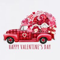 Happy Valentines Day Gnome Vintage Truck Flatbill Hat