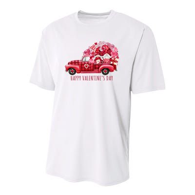 Happy Valentines Day Gnome Vintage Truck Youth Performance Sprint T-Shirt