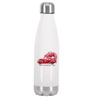 Happy Valentines Day Gnome Vintage Truck Stainless Steel Insulated Water Bottle