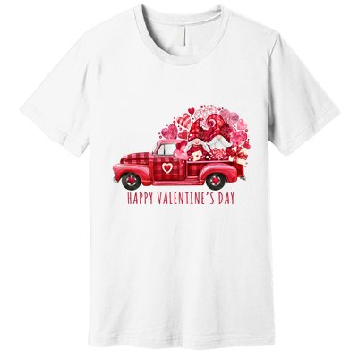Happy Valentines Day Gnome Vintage Truck Premium T-Shirt