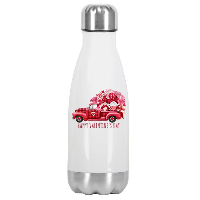 Happy Valentines Day Gnome Vintage Truck Stainless Steel Insulated Water Bottle