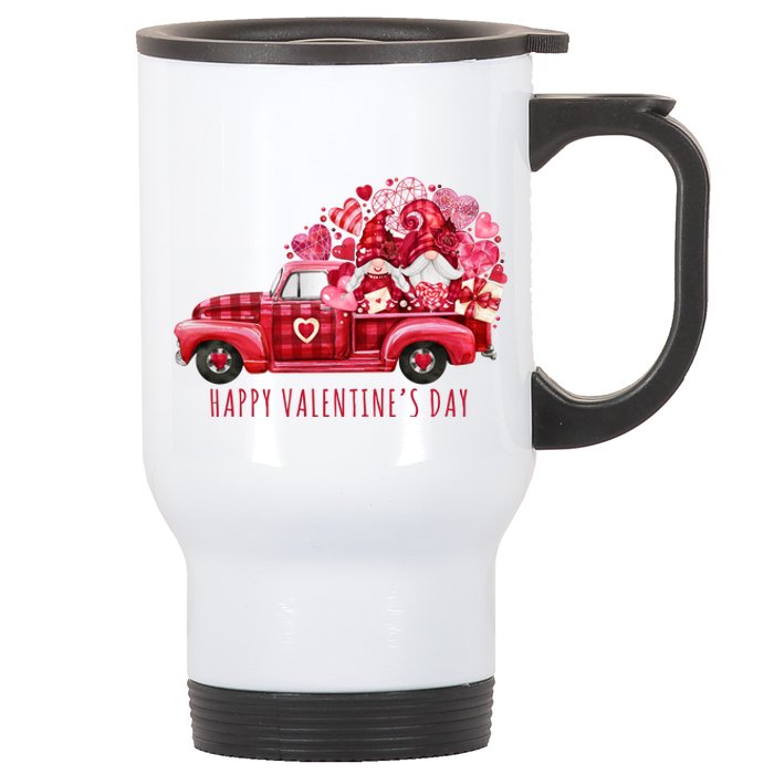 Happy Valentines Day Gnome Vintage Truck Stainless Steel Travel Mug