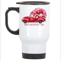 Happy Valentines Day Gnome Vintage Truck Stainless Steel Travel Mug