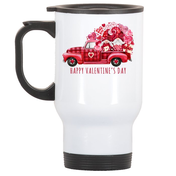 Happy Valentines Day Gnome Vintage Truck Stainless Steel Travel Mug