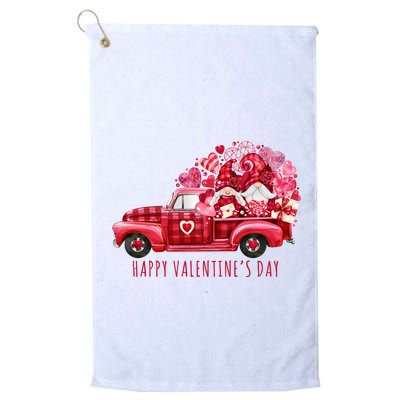 Happy Valentines Day Gnome Vintage Truck Golf Towel