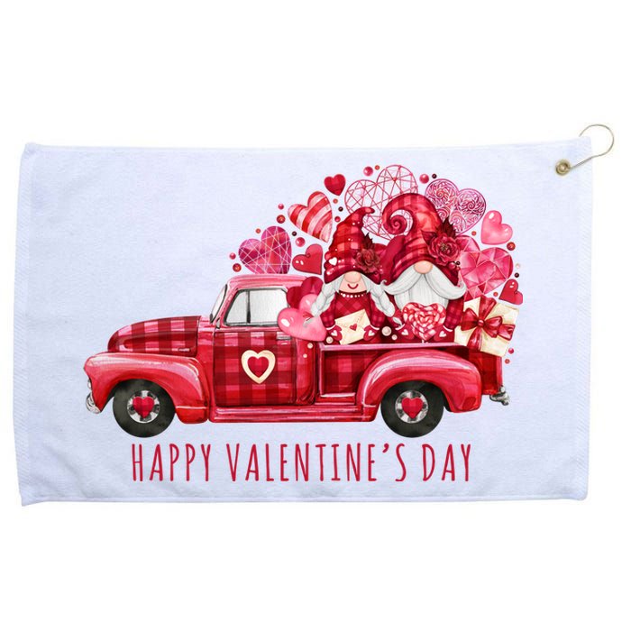 Happy Valentines Day Gnome Vintage Truck Grommeted Golf Towel