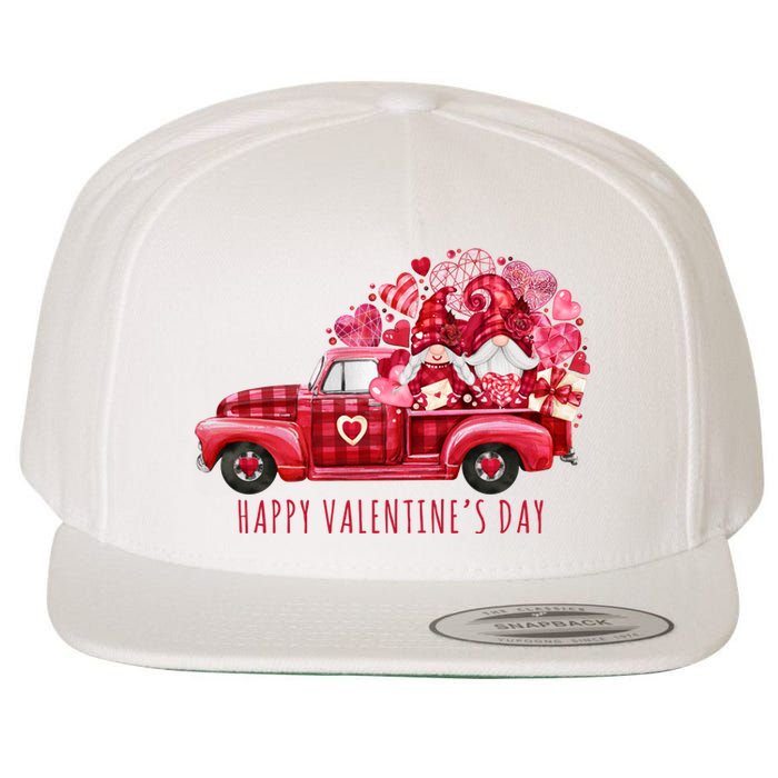 Happy Valentines Day Gnome Vintage Truck Wool Snapback Cap