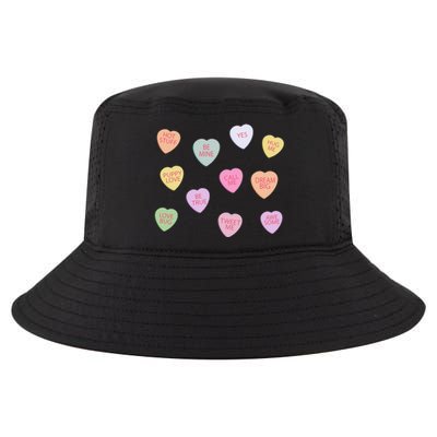 Happy Valentines Day Candy Conversation Hearts Great Gift Great Gift Cool Comfort Performance Bucket Hat