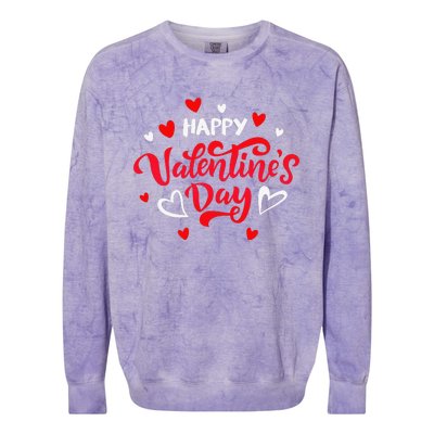 Happy Valentine's Day Colorblast Crewneck Sweatshirt