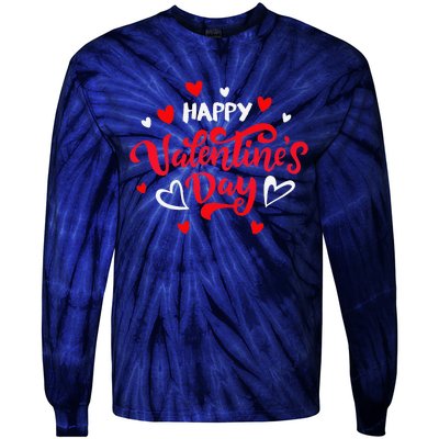 Happy Valentine's Day Tie-Dye Long Sleeve Shirt