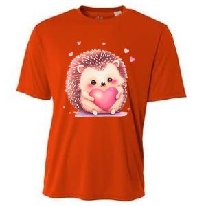 Hedgehog Valentine's Day Gift Cooling Performance Crew T-Shirt