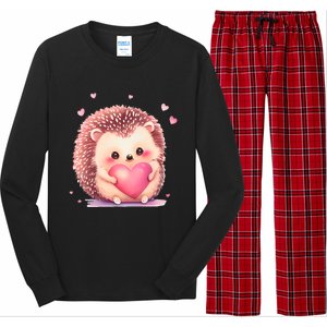 Hedgehog Valentine's Day Gift Long Sleeve Pajama Set