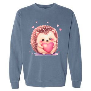 Hedgehog Valentine's Day Gift Garment-Dyed Sweatshirt