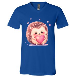 Hedgehog Valentine's Day Gift V-Neck T-Shirt