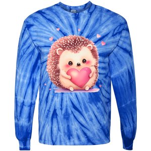 Hedgehog Valentine's Day Gift Tie-Dye Long Sleeve Shirt