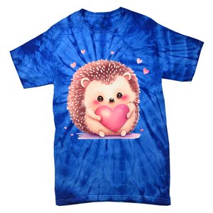 Hedgehog Valentine's Day Gift Tie-Dye T-Shirt