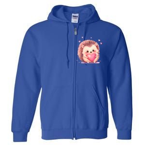 Hedgehog Valentine's Day Gift Full Zip Hoodie