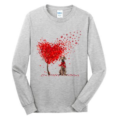 Happy ValentineS Day Heart Tree Love Weimaraner Tall Long Sleeve T-Shirt