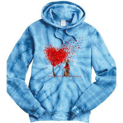 Happy ValentineS Day Heart Tree Love Weimaraner Tie Dye Hoodie