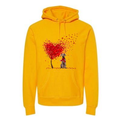 Happy ValentineS Day Heart Tree Love Weimaraner Premium Hoodie