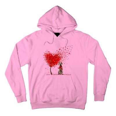 Happy ValentineS Day Heart Tree Love Weimaraner Hoodie