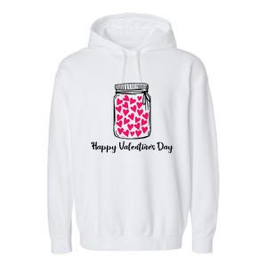 Happy Valentines Day Hearts Valentine Great Gift Garment-Dyed Fleece Hoodie