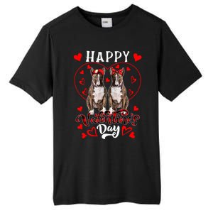 Happy Valentine's Day Cute Hearts Shape Couple Bull Terriers Gift Tall Fusion ChromaSoft Performance T-Shirt