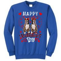 Happy Valentine's Day Cute Hearts Shape Couple Bull Terriers Gift Sweatshirt