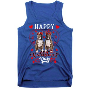 Happy Valentine's Day Cute Hearts Shape Couple Bull Terriers Gift Tank Top