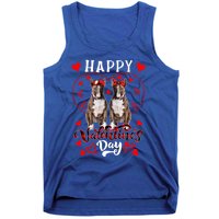 Happy Valentine's Day Cute Hearts Shape Couple Bull Terriers Gift Tank Top