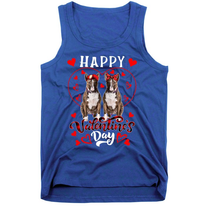 Happy Valentine's Day Cute Hearts Shape Couple Bull Terriers Gift Tank Top