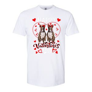 Happy Valentine's Day Cute Hearts Shape Couple Bull Terriers Gift Softstyle CVC T-Shirt