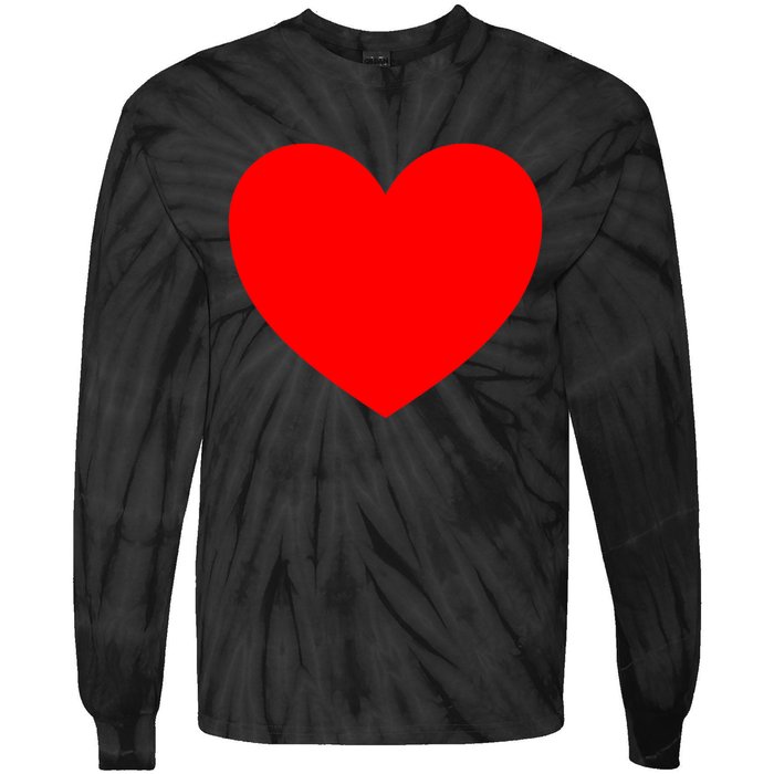 Heart Valentines Day Graphic Novelty Love Heart Tie-Dye Long Sleeve Shirt