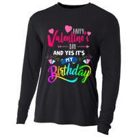 Happy ValentineS Day And Yes ItS My Birthday Funny Prese Cooling Performance Long Sleeve Crew