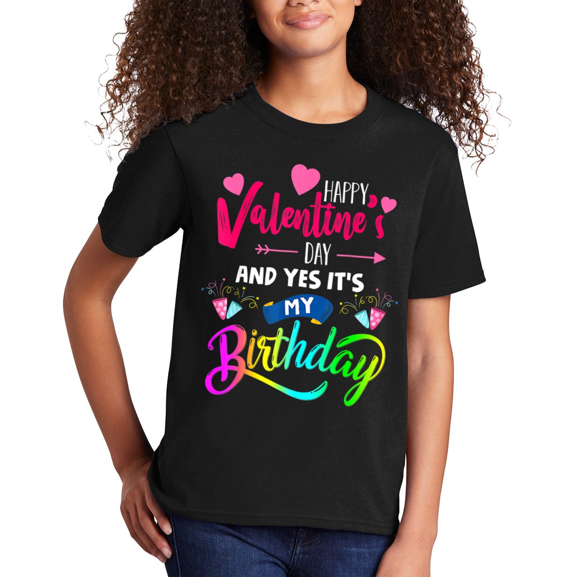 Happy ValentineS Day And Yes ItS My Birthday Funny Prese Kids T-Shirt