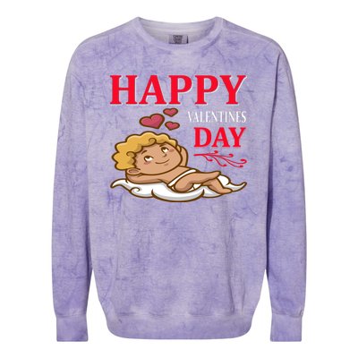 Happy Valentines Day Colorblast Crewneck Sweatshirt