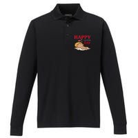 Happy Valentines Day Performance Long Sleeve Polo