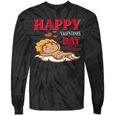 Happy Valentines Day Tie-Dye Long Sleeve Shirt