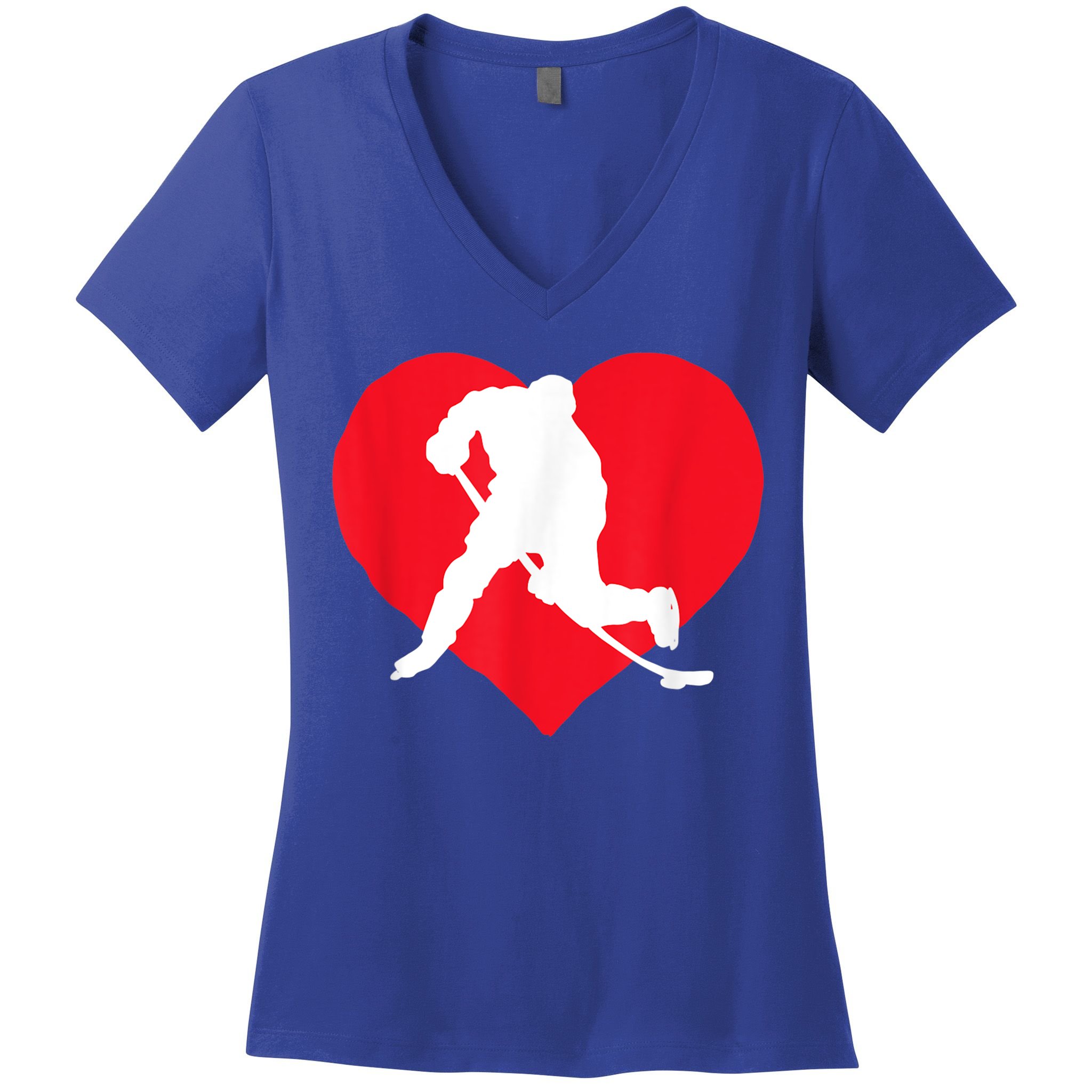 Hockey Valentine Day Funny Gift For Hockey Lover Gifts Women's V-Neck T-Shirt