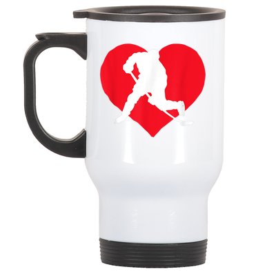 Hockey Valentine Day Funny Gift For Hockey Lover Gifts Stainless Steel Travel Mug