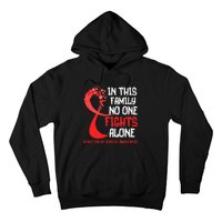 Heart Valve Disease Awareness Ribbon Family Red Fighter Hoodie