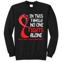 Heart Valve Disease Awareness Ribbon Family Red Fighter Sweatshirt