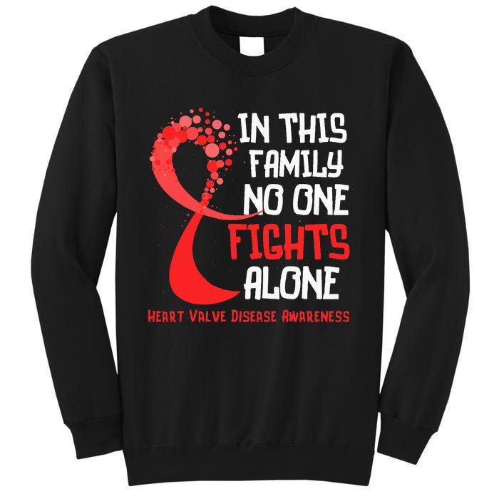 Heart Valve Disease Awareness Ribbon Family Red Fighter Sweatshirt