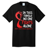 Heart Valve Disease Awareness Ribbon Family Red Fighter Tall T-Shirt