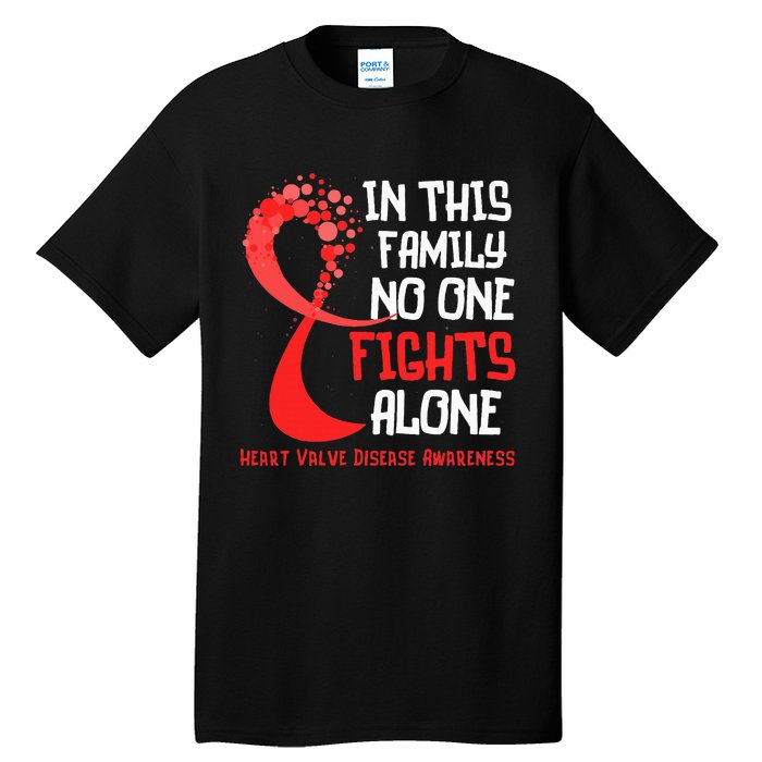 Heart Valve Disease Awareness Ribbon Family Red Fighter Tall T-Shirt