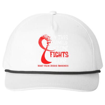 Heart Valve Disease Awareness Ribbon Family Red Fighter Snapback Five-Panel Rope Hat