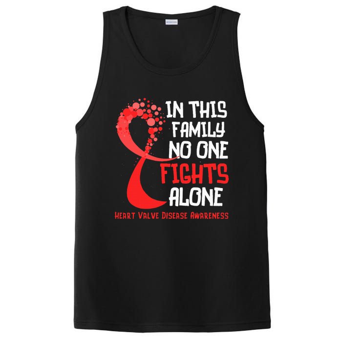 Heart Valve Disease Awareness Ribbon Family Red Fighter PosiCharge Competitor Tank