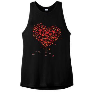 Happy Valentine's Day Love Heart Grows On A Tree Graphic Tee Gift Ladies PosiCharge Tri-Blend Wicking Tank